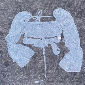 Boohoo NWT Puffy Sleeve Crop Top